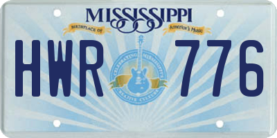 MS license plate HWR776