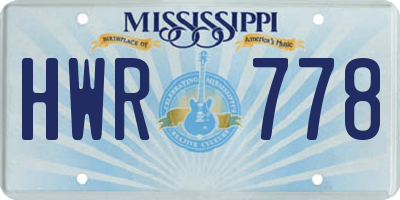 MS license plate HWR778
