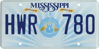 MS license plate HWR780