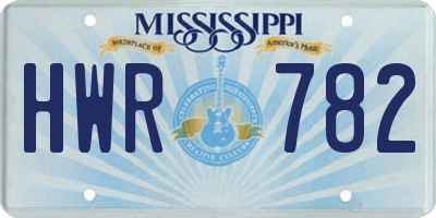 MS license plate HWR782