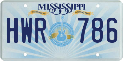 MS license plate HWR786