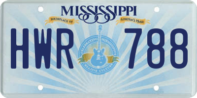MS license plate HWR788