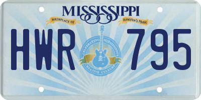 MS license plate HWR795