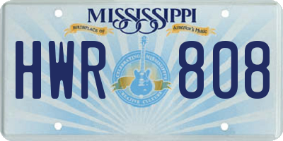MS license plate HWR808