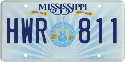 MS license plate HWR811