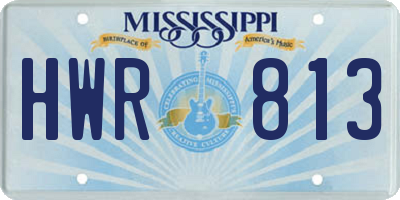 MS license plate HWR813