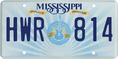 MS license plate HWR814