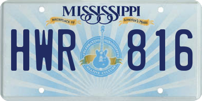 MS license plate HWR816