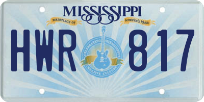 MS license plate HWR817