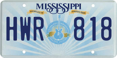 MS license plate HWR818