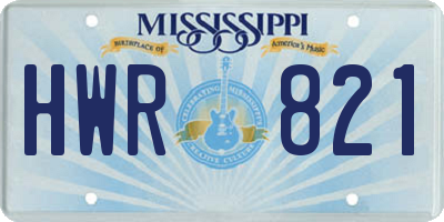 MS license plate HWR821