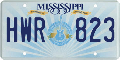 MS license plate HWR823