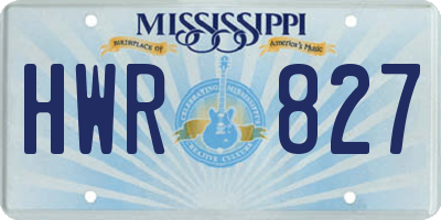 MS license plate HWR827