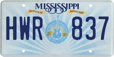 MS license plate HWR837