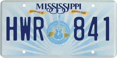 MS license plate HWR841