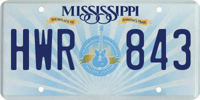 MS license plate HWR843