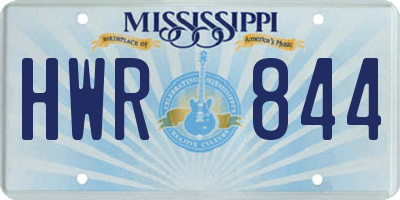 MS license plate HWR844