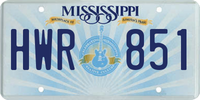 MS license plate HWR851