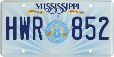 MS license plate HWR852