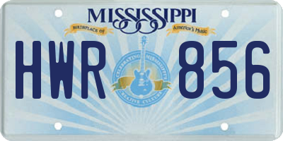 MS license plate HWR856