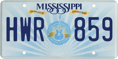 MS license plate HWR859