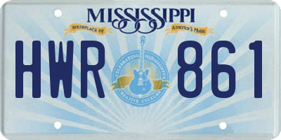 MS license plate HWR861