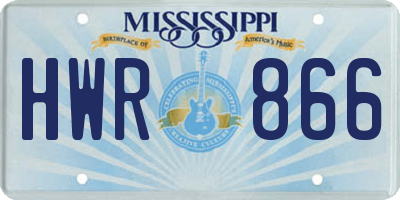 MS license plate HWR866