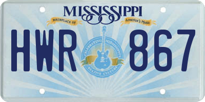 MS license plate HWR867