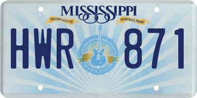 MS license plate HWR871