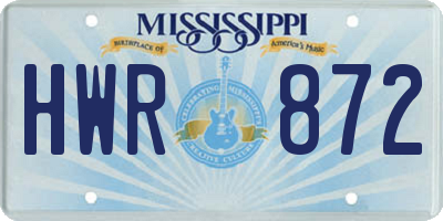 MS license plate HWR872