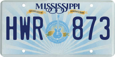 MS license plate HWR873
