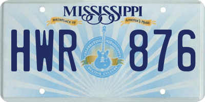 MS license plate HWR876