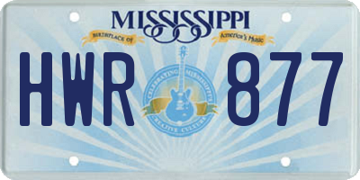 MS license plate HWR877