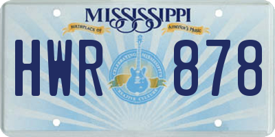 MS license plate HWR878