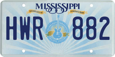 MS license plate HWR882