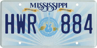 MS license plate HWR884