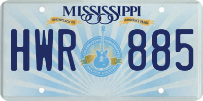 MS license plate HWR885