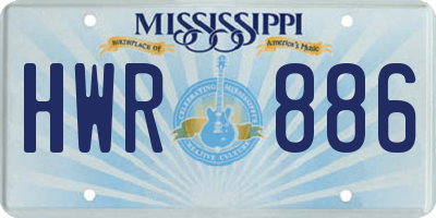 MS license plate HWR886