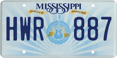 MS license plate HWR887