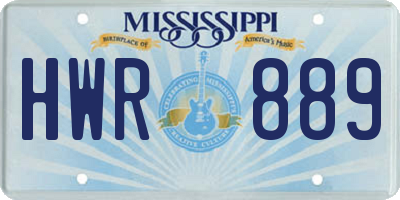 MS license plate HWR889