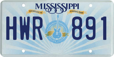 MS license plate HWR891