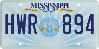 MS license plate HWR894