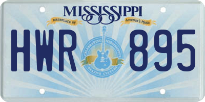 MS license plate HWR895