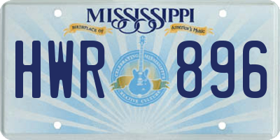 MS license plate HWR896