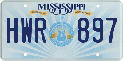 MS license plate HWR897