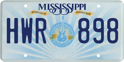 MS license plate HWR898