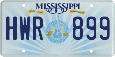 MS license plate HWR899
