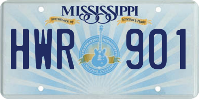MS license plate HWR901