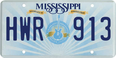 MS license plate HWR913