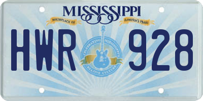 MS license plate HWR928